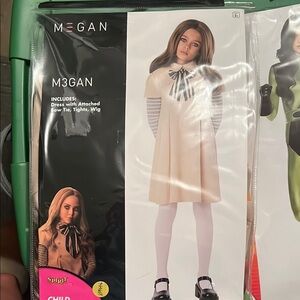 Spirit M3GAN Costume with Cream Dress and Wig